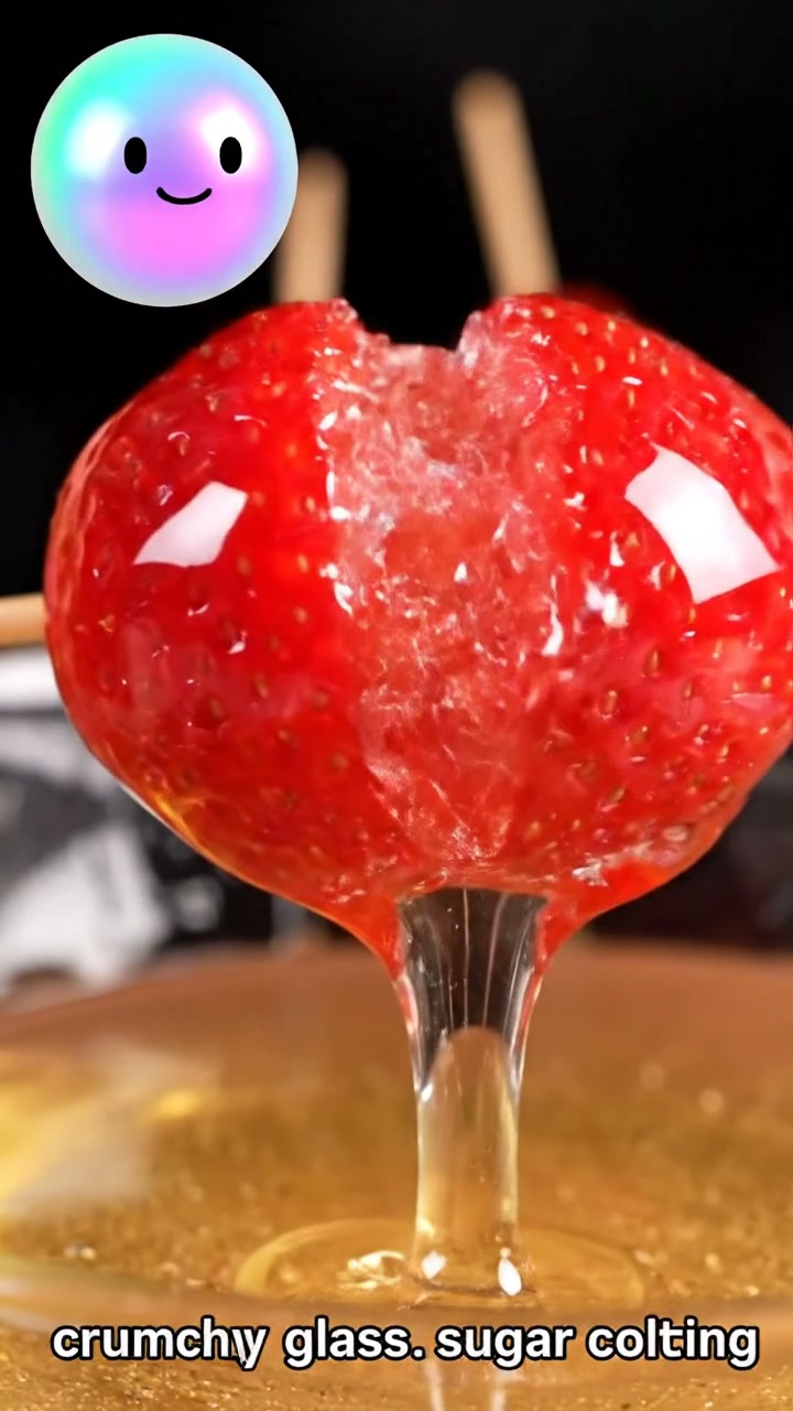 The glass-like crunch of ichigo ame