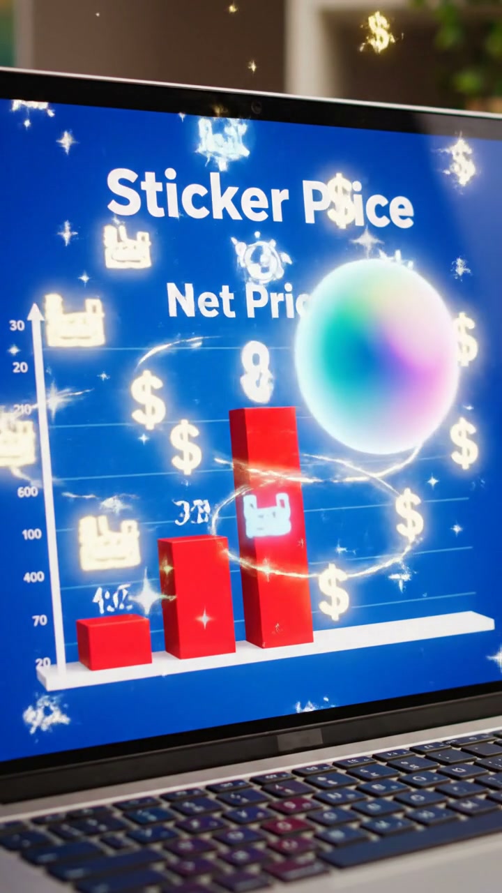 The difference between net and sticker price