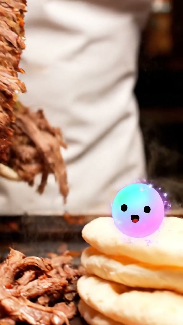 The slow-shaved layers of shawarma