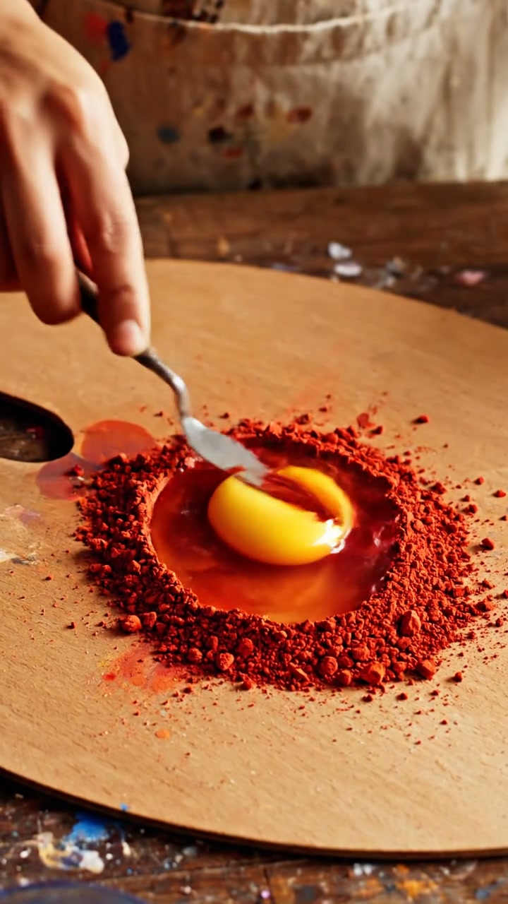 Making permanent paint using breakfast eggs