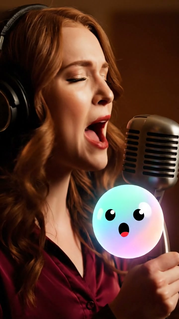 Recording the powerful vocals for Great Gig